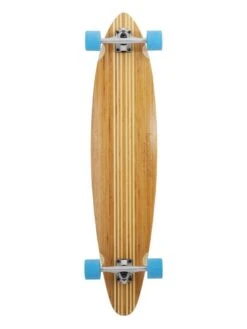 Two Bare Feet "The Chad" 42in Bamboo Series Longboard Skateboard Complete (Blue Wheels)