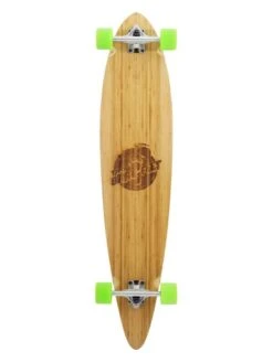 Two Bare Feet "The Chuck" 44in Bamboo Series Longboard Skateboard Complete (Green Wheels)