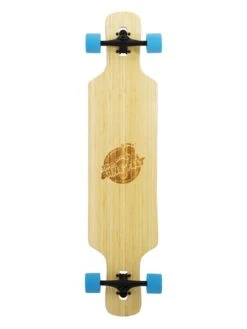 Two Bare Feet "The Parker" 42.5in Bamboo Series Longboard Skateboard Complete (Blue Wheels)