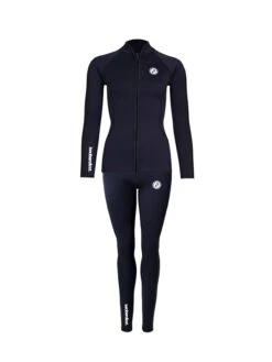 Two Bare Feet Womens Silicone Print Series 2.5mm Wetsuit Jacket & Pants Set (Black)