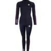 Two Bare Feet Womens Silicone Print Series 2.5mm Wetsuit Jacket & Pants Set (Black/Raspberry)
