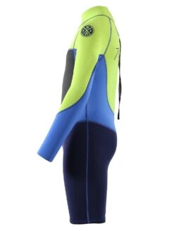 Two Bare Feet Squadron 3/2mm Short Leg Spring Junior Wetsuit (Lime/Blue/Blue) -Dive Master Shop 1c8a1421