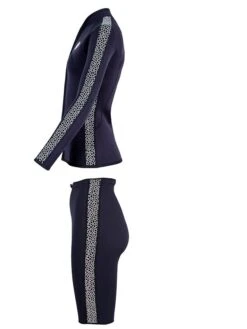 Two Bare Feet Womens Silicone Print Series 2.5mm Wetsuit Jacket & Shorts Set (Black/White) -Dive Master Shop 4 33