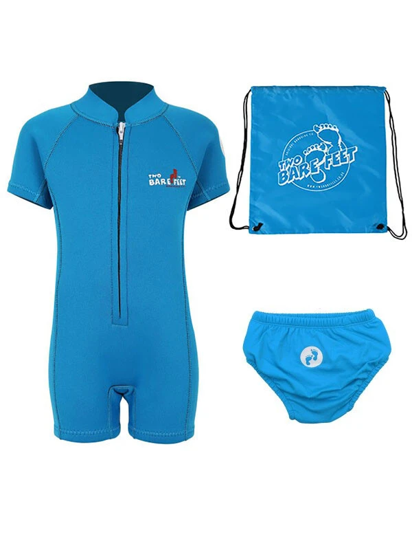 Deluxe Baby Swim Set - Classic Wetsuit + Swim Nappy + Bag (Aqua) 3 Deluxe Baby Swim Set - Classic Wetsuit + Swim Nappy + Bag (Aqua)