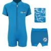 Deluxe Baby Swim Kit - Classic Wetsuit + Nappy Shorts + Towel (Aqua) -Dive Master Shop aqua3
