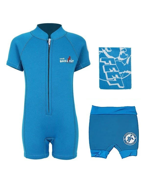 Deluxe Baby Swim Kit - Classic Wetsuit + Nappy Shorts + Towel (Aqua) 3 Deluxe Baby Swim Kit - Classic Wetsuit + Nappy Shorts + Towel (Aqua)
