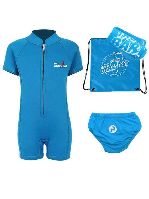 Premier Baby Swim Kit - Classic Wetsuit + Swim Nappy + Towel + Bag (Aqua) 3 Premier Baby Swim Kit - Classic Wetsuit + Swim Nappy + Towel + Bag (Aqua)
