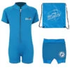 Deluxe Baby Swim Kit - Classic Wetsuit + Nappy Shorts + Bag (Aqua)