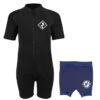 Essentials Baby Swim Kit - Aquatica Wetsuit + Nappy Shorts (Black / Navy) -Dive Master Shop aquatica black set 1 2
