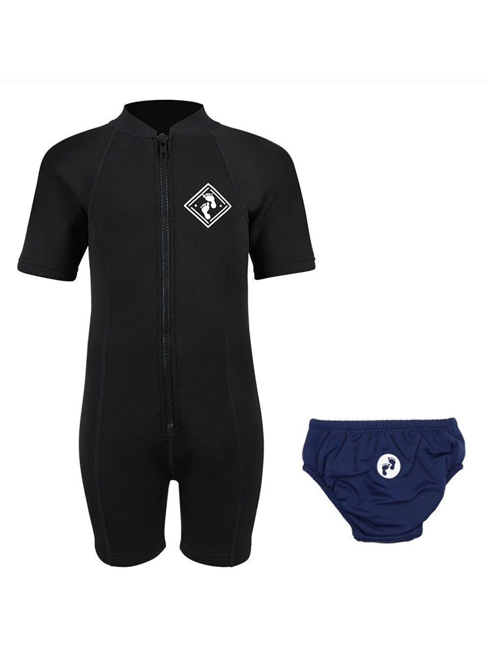 Essentials Baby Swim Kit - Aquatica Wetsuit + Swim Nappy (Black / Navy) 4 Essentials Baby Swim Kit - Aquatica Wetsuit + Swim Nappy (Black / Navy) - Image 2
