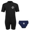 Essentials Baby Swim Kit - Aquatica Wetsuit + Swim Nappy (Black / Navy) -Dive Master Shop aquatica black set 2 3