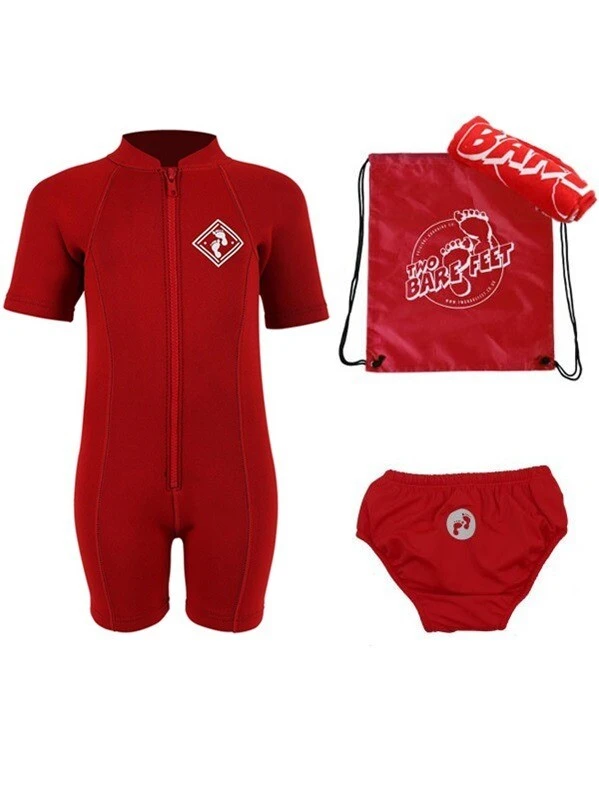 Premier Baby Swim Kit - Aquatica Wetsuit + Swim Nappy + Towel + Bag (Red) 3 Premier Baby Swim Kit - Aquatica Wetsuit + Swim Nappy + Towel + Bag (Red)