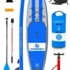 Two Bare Feet Archer (Allround XL) 10'10" X 33" X 6" Inflatable SUP Deluxe Fibreglass Hybrid Pack (Blue) -Dive Master Shop archer 10 10 blue deluxe fibreglass pack r