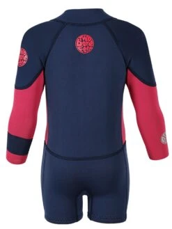 Two Bare Feet Squadron Baby Spring 3/2mm Wetsuit (Blue/ Fuchsia) 6 Two Bare Feet Squadron Baby Spring 3/2mm Wetsuit (Blue/ Fuchsia) -Dive Master Shop baby squadron spring sea blue.fuchsia back 2