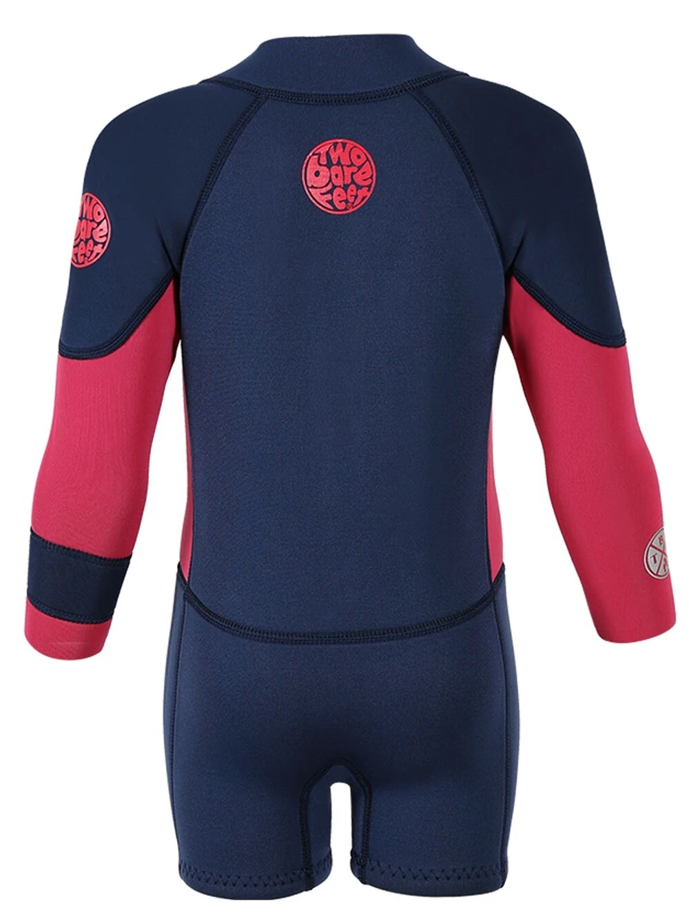 Two Bare Feet Squadron Baby Spring 3/2mm Wetsuit (Blue/ Fuchsia) 4 Two Bare Feet Squadron Baby Spring 3/2mm Wetsuit (Blue/ Fuchsia) - Image 2