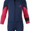 Two Bare Feet Squadron Baby Spring 3/2mm Wetsuit (Blue/ Fuchsia) -Dive Master Shop baby squadron spring sea blue.fuchsia front 2