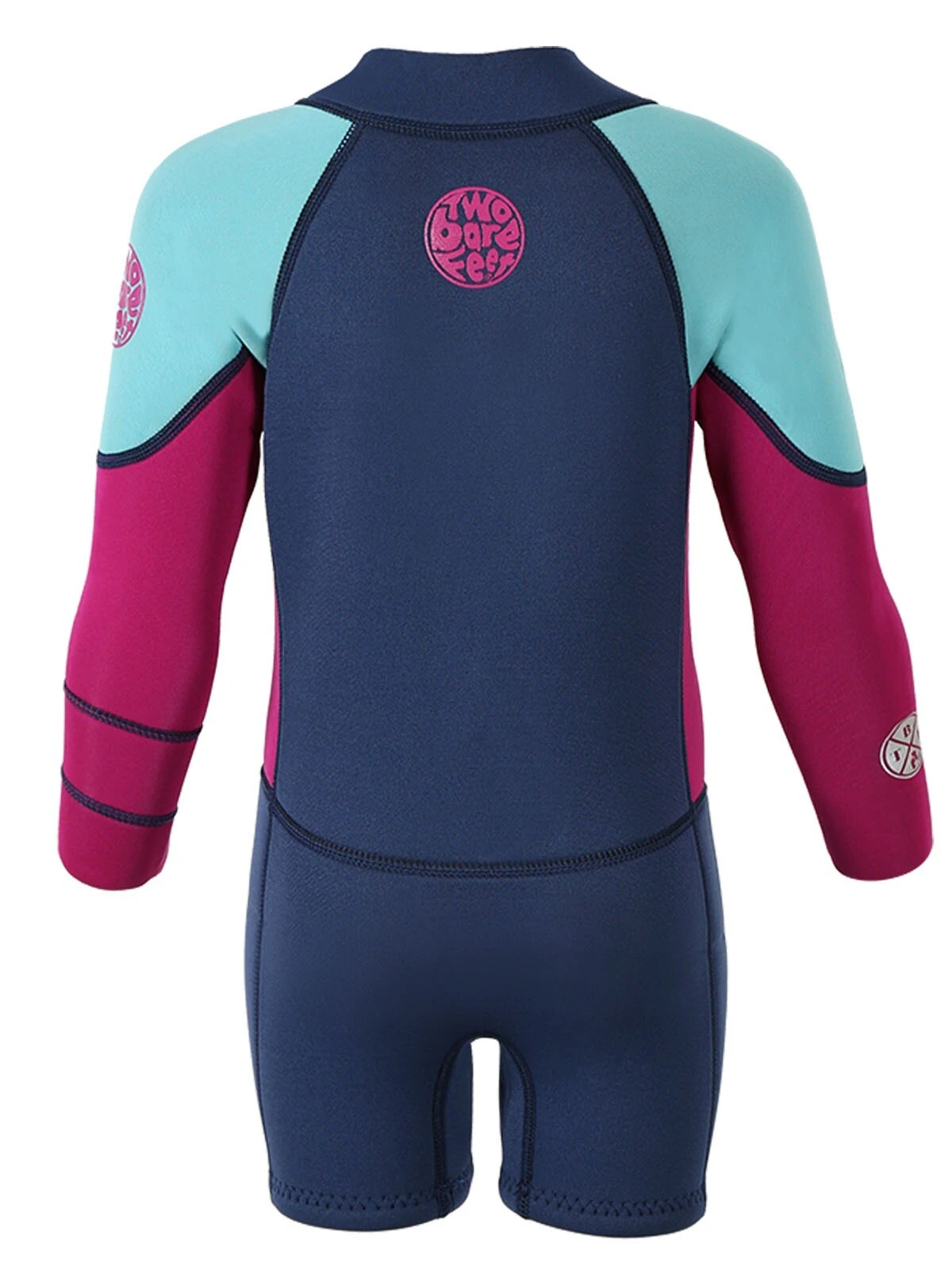 Two Bare Feet Squadron Baby Spring 3/2mm Wetsuit (Sea Blue/ Raspberry/ Blue) 4 Two Bare Feet Squadron Baby Spring 3/2mm Wetsuit (Sea Blue/ Raspberry/ Blue) - Image 2