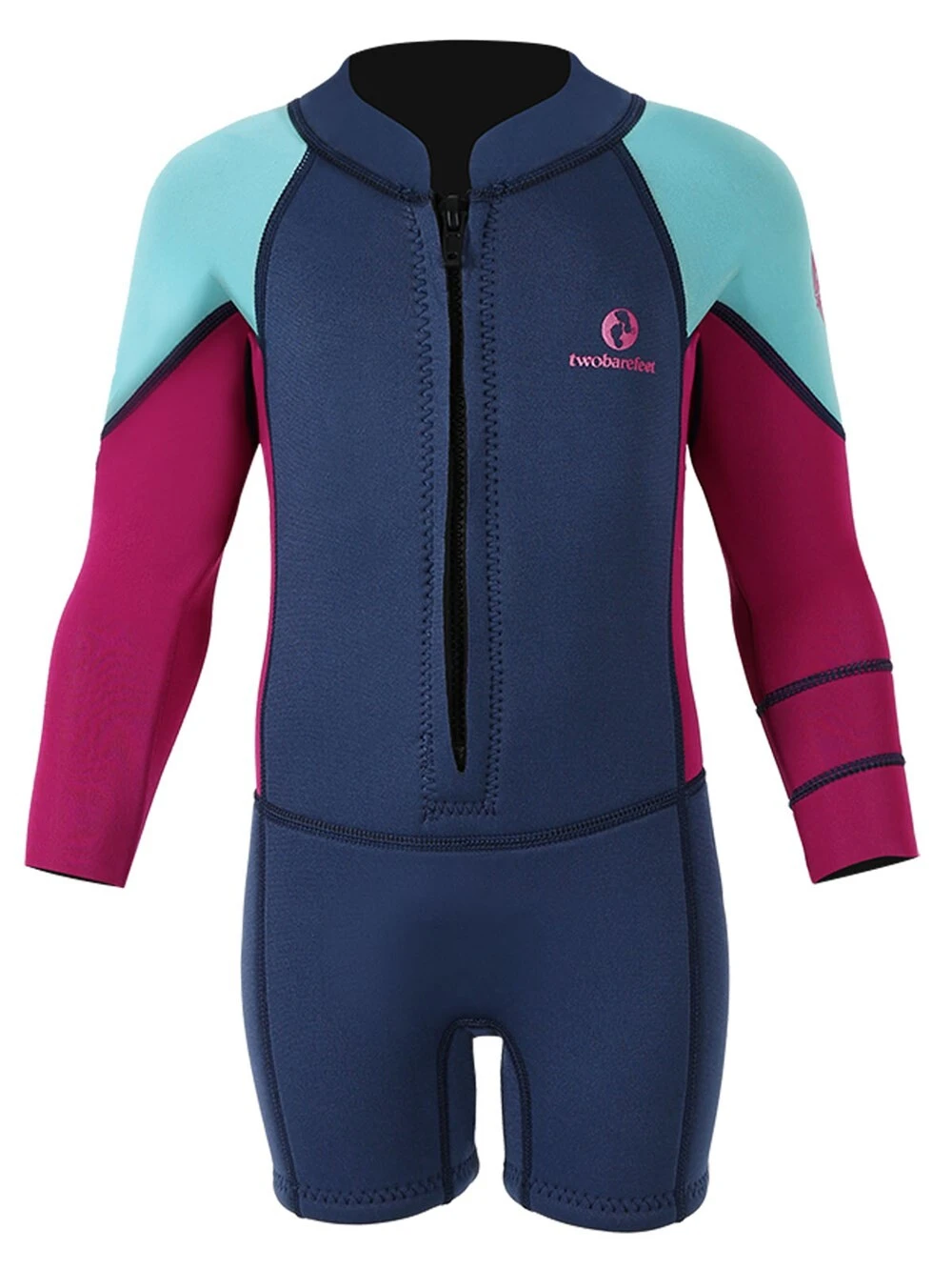 Two Bare Feet Squadron Baby Spring 3/2mm Wetsuit (Sea Blue/ Raspberry/ Blue) 3 Two Bare Feet Squadron Baby Spring 3/2mm Wetsuit (Sea Blue/ Raspberry/ Blue)