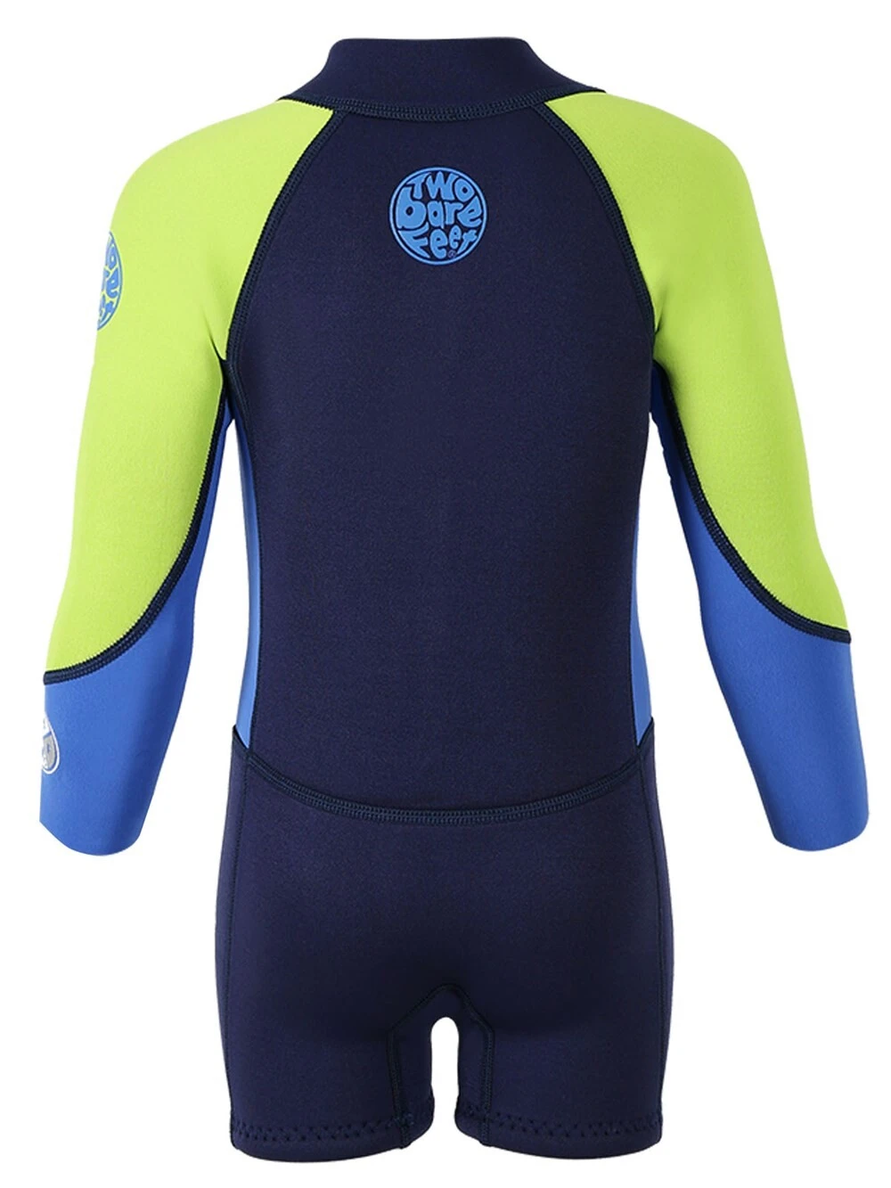 Two Bare Feet Squadron Baby Spring 3/2mm Wetsuit (Lime/ Blue/ Blue) 4 Two Bare Feet Squadron Baby Spring 3/2mm Wetsuit (Lime/ Blue/ Blue) - Image 2