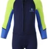 Two Bare Feet Squadron Baby Spring 3/2mm Wetsuit (Lime/ Blue/ Blue) -Dive Master Shop baby squadron spring sea lime.blue .blue front 2