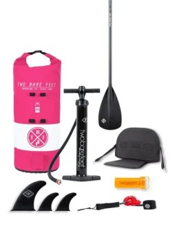 Two Bare Feet Sport Air (Touring) 12'0" X 33" X 6" Inflatable SUP Deluxe Carbon Hybrid Pack (Raspberry) -Dive Master Shop carbon hybrid raspberry 2