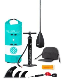 Two Bare Feet Sport Air (Allround XL) 10'10" X 33" X 6" Inflatable SUP Deluxe Carbon Hybrid Pack (Teal) -Dive Master Shop carbon hybrid teal 1