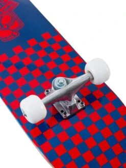 TBF Boarding Co Complete Double Kick Skateboard Checkmate (Blue / Red) -Dive Master Shop checkmate blue red 3