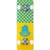 TBF Boarding Co Complete Double Kick Skateboard Checkmate (Yellow / Blue) -Dive Master Shop checkmate blue yellow 1