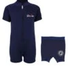 Essentials Baby Swim Kit - Classic Wetsuit + Nappy Shorts (Blue) -Dive Master Shop classic baby navy and nappy shorts front
