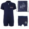 Deluxe Baby Swim Kit - Classic Wetsuit + Nappy Shorts + Bag (Blue)