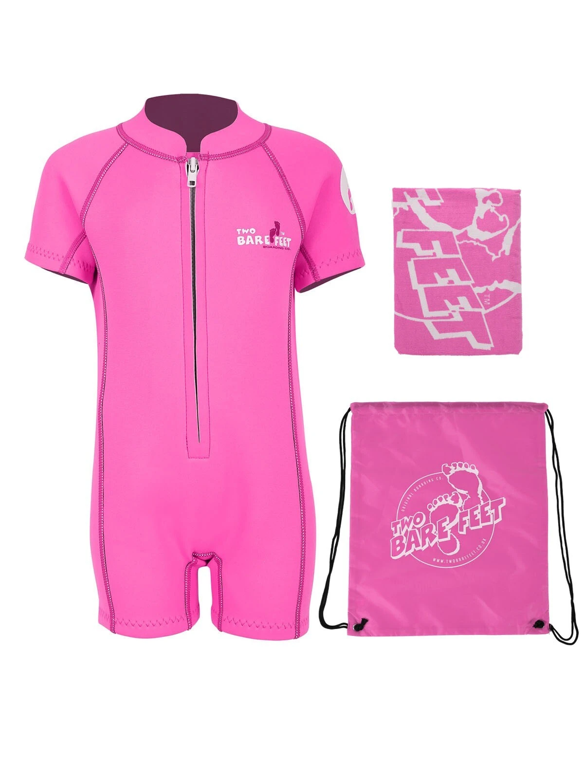 Essentials Baby Swim Kit - Classic Wetsuit + Towel + Bag (Pink) 3 Essentials Baby Swim Kit - Classic Wetsuit + Towel + Bag (Pink)