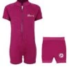Essentials Baby Swim Kit - Classic Wetsuit + Nappy Shorts (Raspberry) 2 Essentials Baby Swim Kit - Classic Wetsuit + Nappy Shorts (Raspberry) -Dive Master Shop classic baby raspberry and nappy shorts front