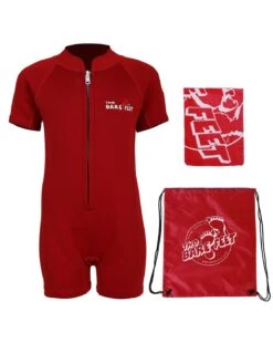 Essentials Baby Swim Kit - Classic Wetsuit + Towel + Bag (Red)