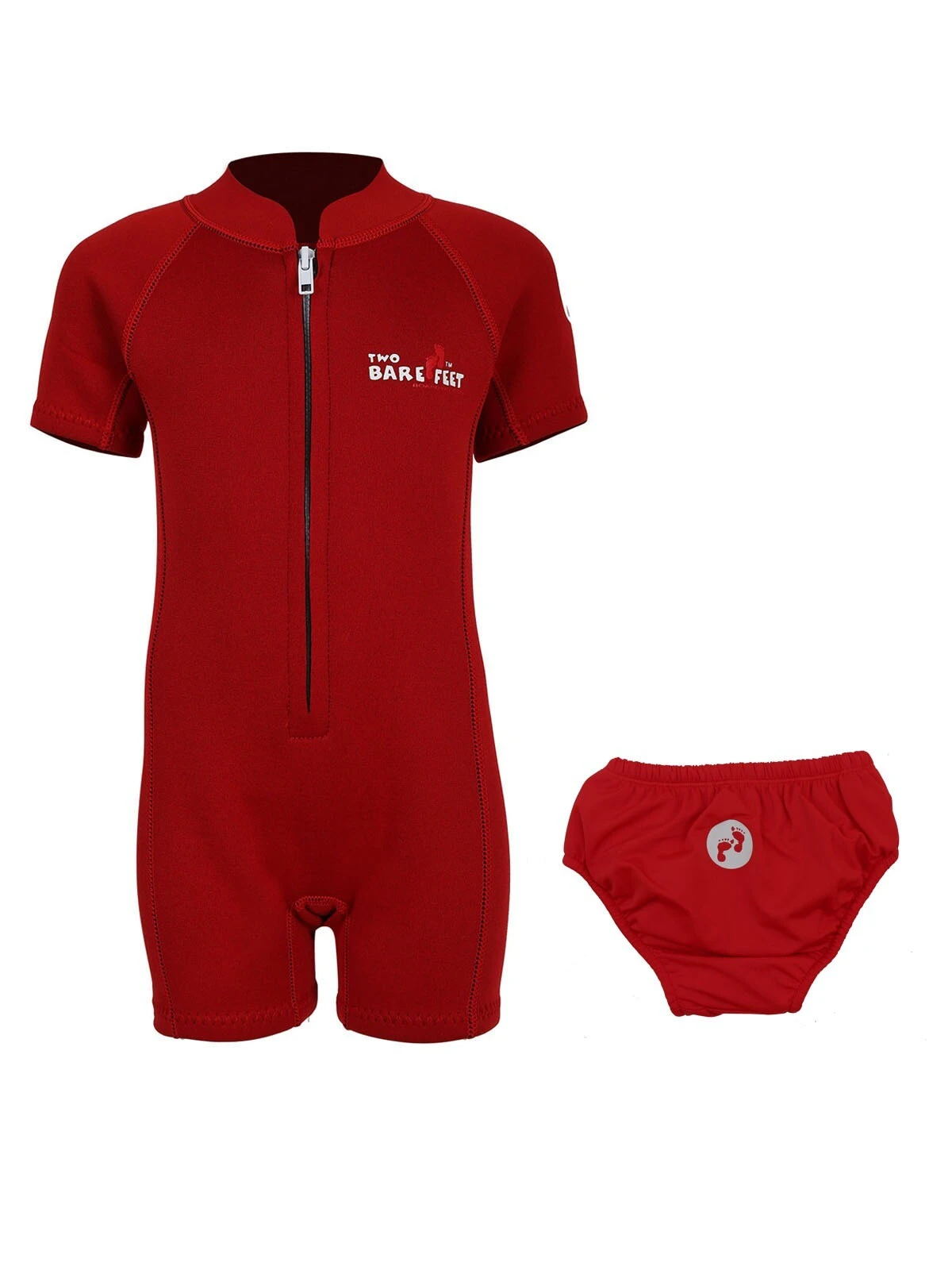 Essentials Baby Swim Kit - Classic Wetsuit + Swim Nappy (Red) 3 Essentials Baby Swim Kit - Classic Wetsuit + Swim Nappy (Red)