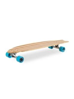 Two Bare Feet "The Deacon" 40in Bamboo Series Longboard Skateboard Complete (Blue Wheels) -Dive Master Shop deacon blue 3
