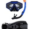 DiveSport Silicone Mask Dry Top Snorkel & F70 Fins 3pc Set (Blue / Black) -Dive Master Shop divesport dry top 3 piece black blue