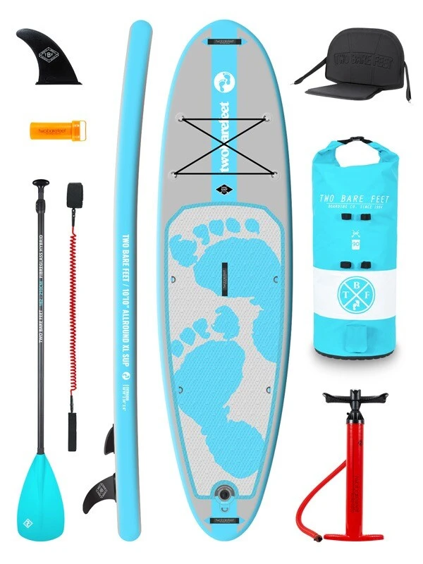 Two Bare Feet Entradia (Allround XL) 10'10" X 34" X 6" Inflatable SUP Deluxe Fibreglass Hybrid Pack (Aqua) 3 Two Bare Feet Entradia (Allround XL) 10'10" X 34" X 6" Inflatable SUP Deluxe Fibreglass Hybrid Pack (Aqua)