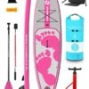 Two Bare Feet Entradia (Allround XL) 10'10" X 34" X 6" Inflatable SUP Deluxe Fibreglass Hybrid Pack (Pink)