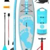 Two Bare Feet Entradia (Allround) 10'6" X 34" X 4.75" Inflatable SUP Deluxe Fibreglass Hybrid Pack (Aqua)