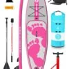 Two Bare Feet Entradia (Allround) 10'6" X 34" X 4.75" Inflatable SUP Deluxe Carbon Hybrid Pack (Pink) -Dive Master Shop entradia 10 6 pink carbon hybrid pack 1