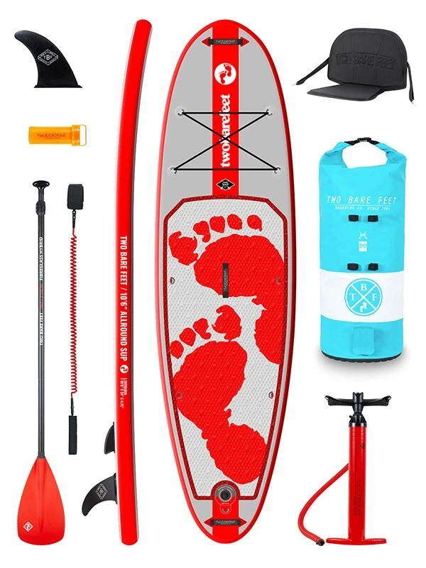 Two Bare Feet Entradia (Allround) 10'6" X 34" X 4.75" Inflatable SUP Deluxe Fibreglass Hybrid Pack (Red) 3 Two Bare Feet Entradia (Allround) 10'6" X 34" X 4.75" Inflatable SUP Deluxe Fibreglass Hybrid Pack (Red)