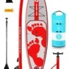 Two Bare Feet Entradia (Allround) 10'6" X 34" X 4.75" Inflatable SUP Starter Pack (Red)