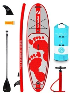 Two Bare Feet Entradia (Allround) 10'6" X 34" X 4.75" Inflatable SUP Starter Pack (Red)