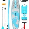 Two Bare Feet Entradia (Touring) 11'6" X 34" X 6" Inflatable SUP Deluxe Fibreglass Hybrid Pack (Aqua) -Dive Master Shop entradia 11 6 aqua deluxe fibreglass pack r