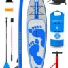 Two Bare Feet Entradia (Touring) 11'6" X 34" X 6" Inflatable SUP Deluxe Fibreglass Hybrid Pack (Blue)
