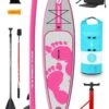 Two Bare Feet Entradia (Touring) 11'6" X 34" X 6" Inflatable SUP Deluxe Carbon Hybrid Pack (Pink) -Dive Master Shop entradia 11 6 pink carbon hybrid pack copy 1