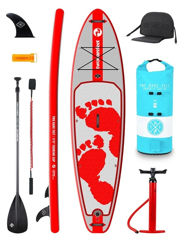 Two Bare Feet Entradia (Touring) 11'6" X 34" X 6" Inflatable SUP Deluxe Carbon Hybrid Pack (Red) 3 Two Bare Feet Entradia (Touring) 11'6" X 34" X 6" Inflatable SUP Deluxe Carbon Hybrid Pack (Red)