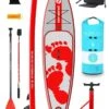 Two Bare Feet Entradia (Touring) 11'6" X 34" X 6" Inflatable SUP Deluxe Fibreglass Hybrid Pack (Red)