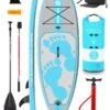 Two Bare Feet Entradia (Allround XS) 8'6" X 34" X 4.75" Inflatable Juniors SUP Deluxe Carbon Hybrid Pack (Aqua) -Dive Master Shop entradia 8 6 aqua carbon hybrid pack r