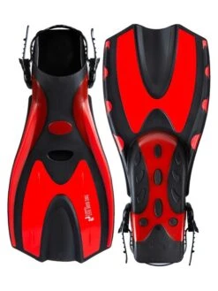 Two Bare Feet Adult Silicone Mask, Snorkel & F70 Fins 3 Piece Set 3 (Red) -Dive Master Shop f70 red 4 8